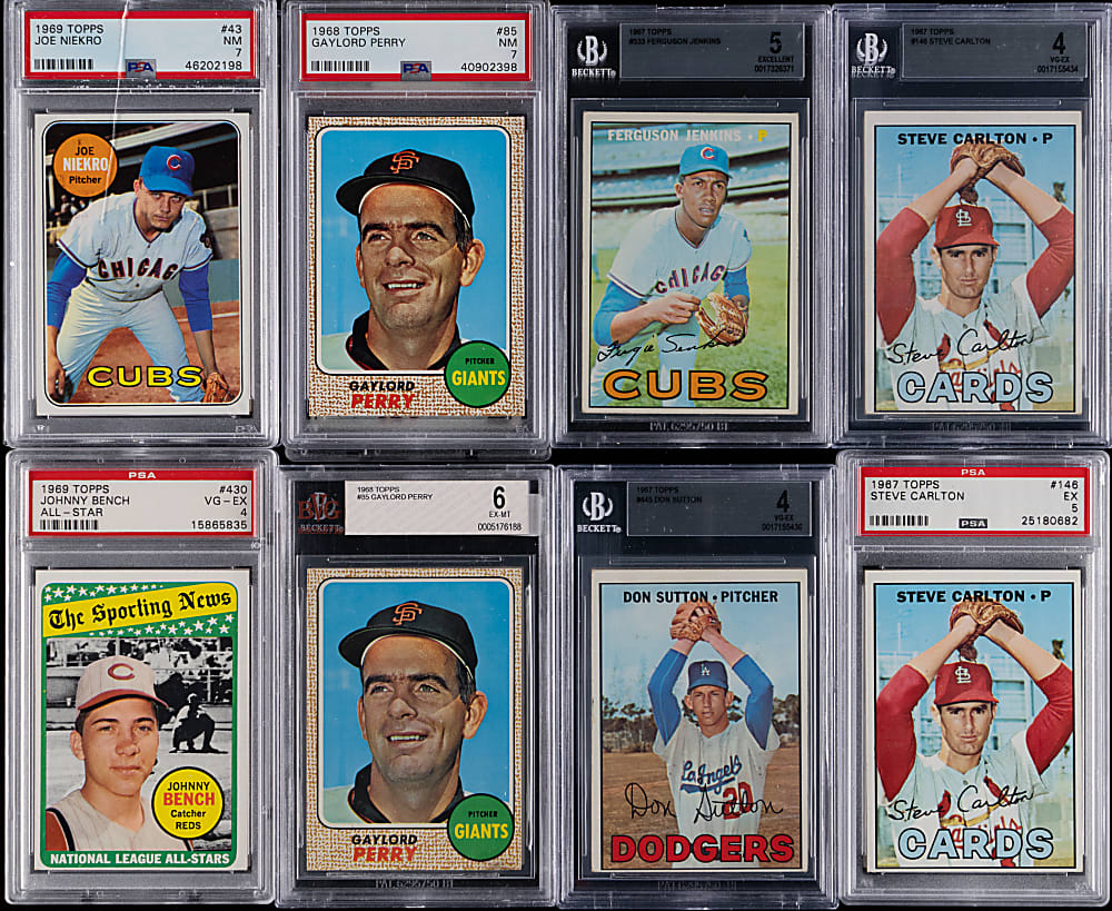 1967-1969 Topps Hall of Fame & Star Graded Collection (16) with Aaron, Bench & Mays