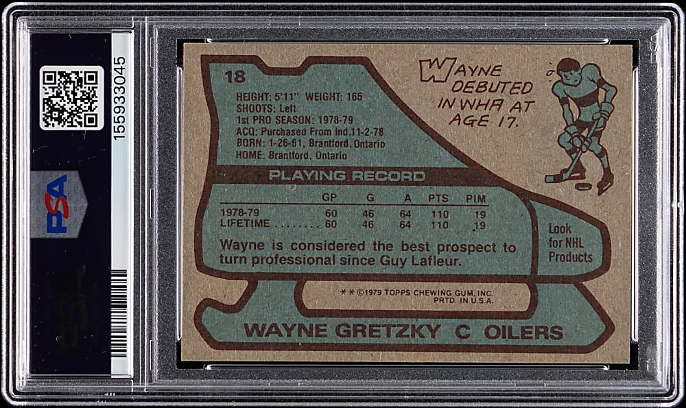 1979-1980 Topps Hockey #17 Wayne Gretzky Rookie PSA NM 7