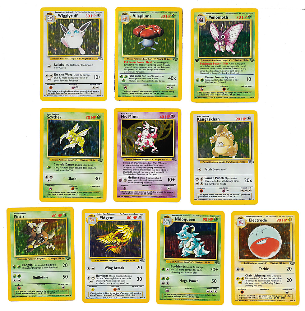 1999 Pokémon Jungle Complete Set (64) Including Three 1st Edition Holographics