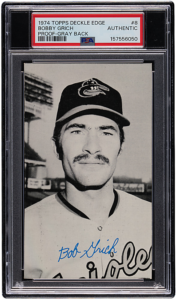 1974 Topps Deckle Edge Proof #8 Bobby Grich Gray Back PSA Authentic - Only Graded!