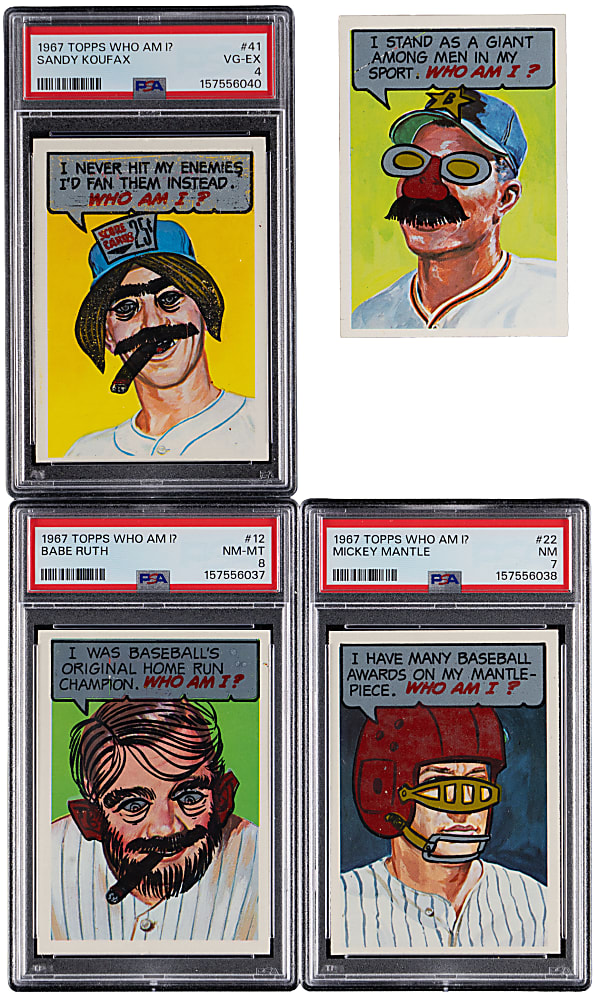 1967 Topps Who Am I? Baseball Set (4) with (3) PSA Graded Hall of Famers