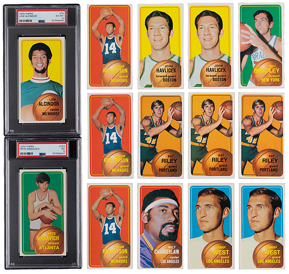 1970-1971 Topps Basketball Collection (275+) with Near Complete Set (171/175) Including PSA EX 5 Pete Maravich Rookie & PSA EX-MT 6 Kareem Abdul-Jabbar