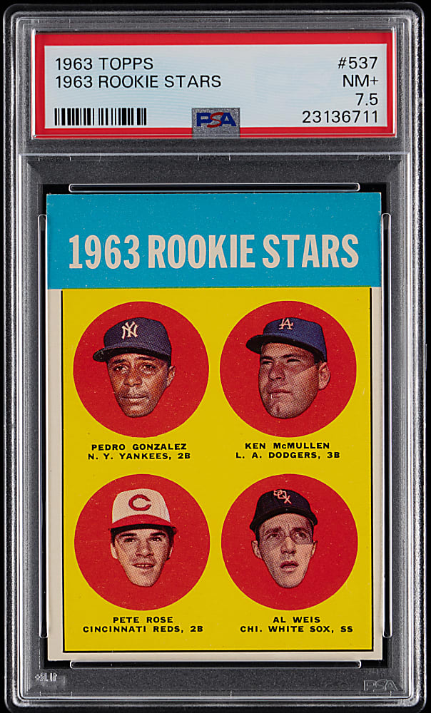 1963 Topps #537 Pete Rose Rookie PSA NM+ 7.5