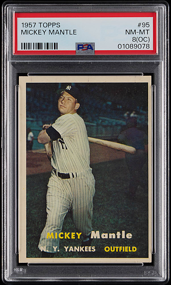 1957 Topps #95 Mickey Mantle PSA NM-MT 8 (oc)