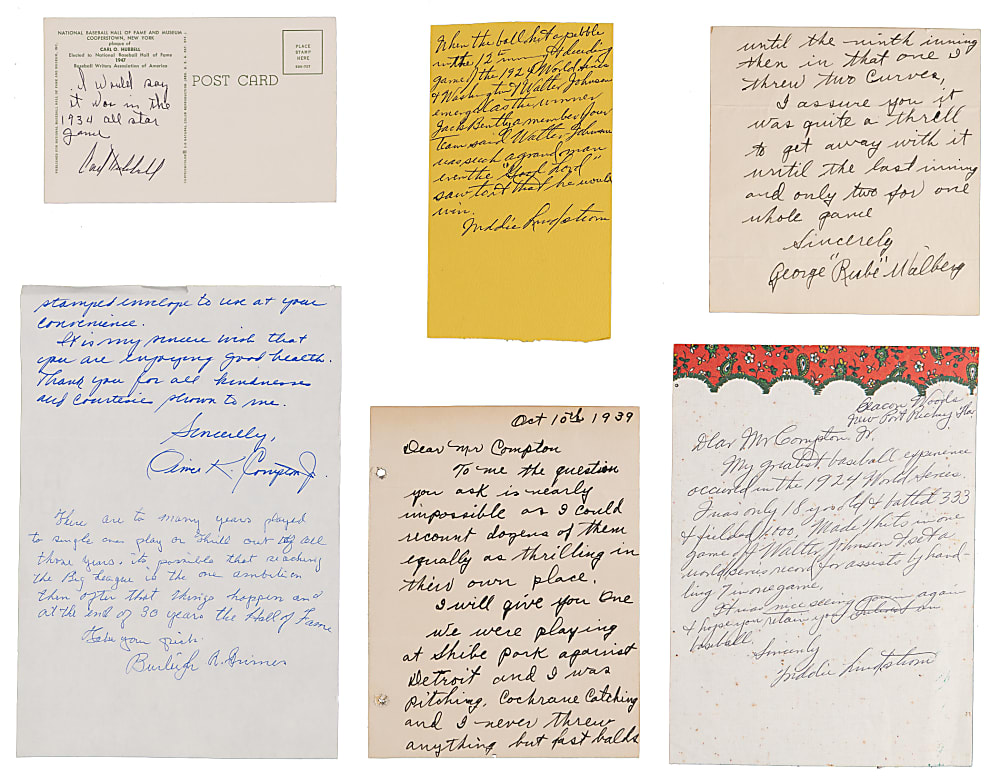 1930s-1980s "Most Thrilling Experience" Signed Letter and Note Collection (24) with (12) Hall of Famers