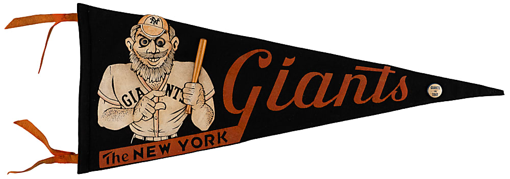 Extremely Rare 1950s New York Giants Three-Dimensional Pennant