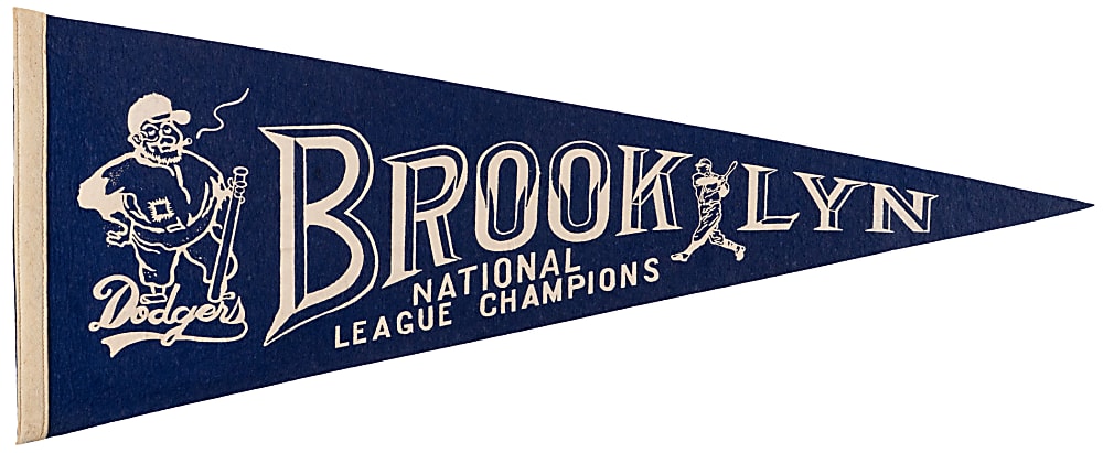 1950s Brooklyn Dodgers National League Champions Bum Pennant