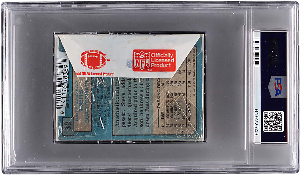 1988 Topps Football Unopened Wax Pack PSA MINT 9 - Steve Young Back