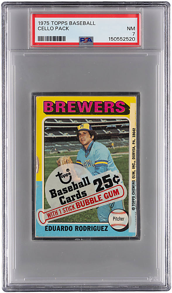 1975 Topps Unopened Cello Pack PSA NM 7