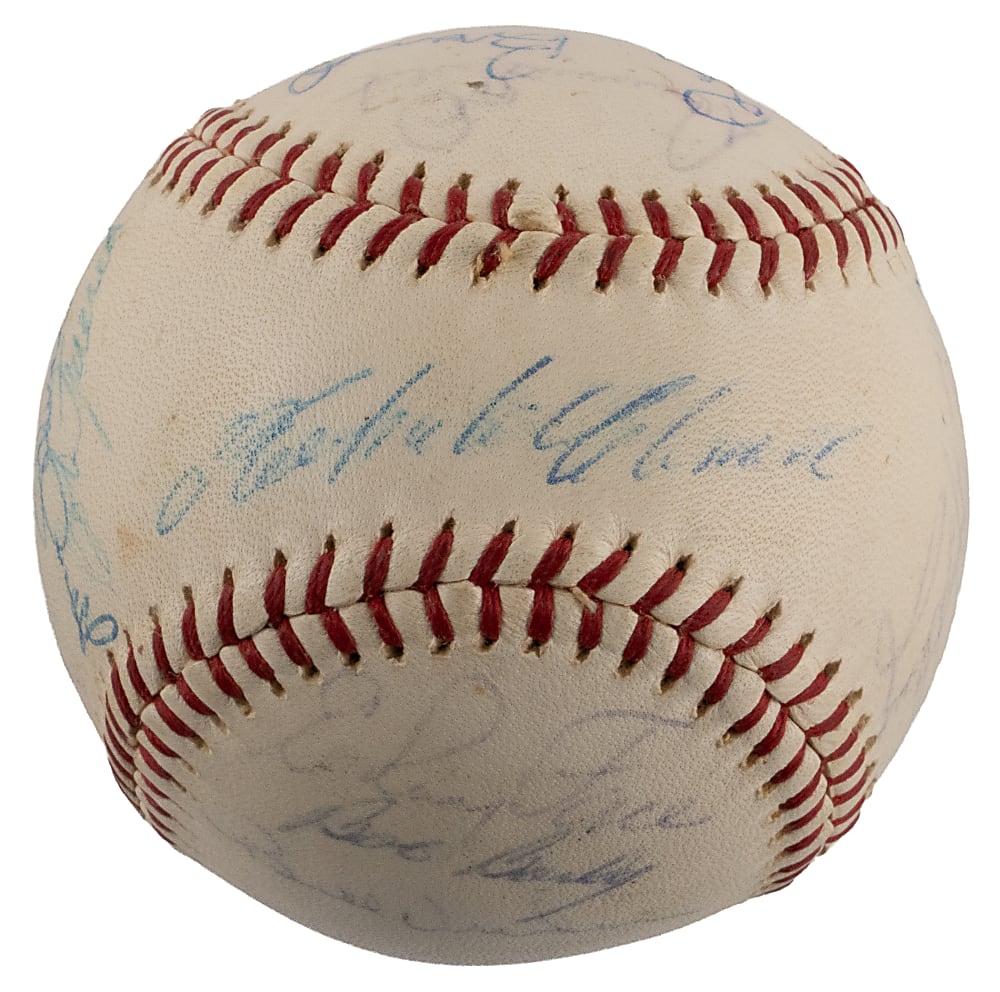 1963 Pittsburgh Pirates Team-Signed ONL/Giles Baseball with (25) Signatures Including Roberto Clemente, Bill Mazeroski, Willie Stargell (Rookie Year) Plus Full JSA LOA