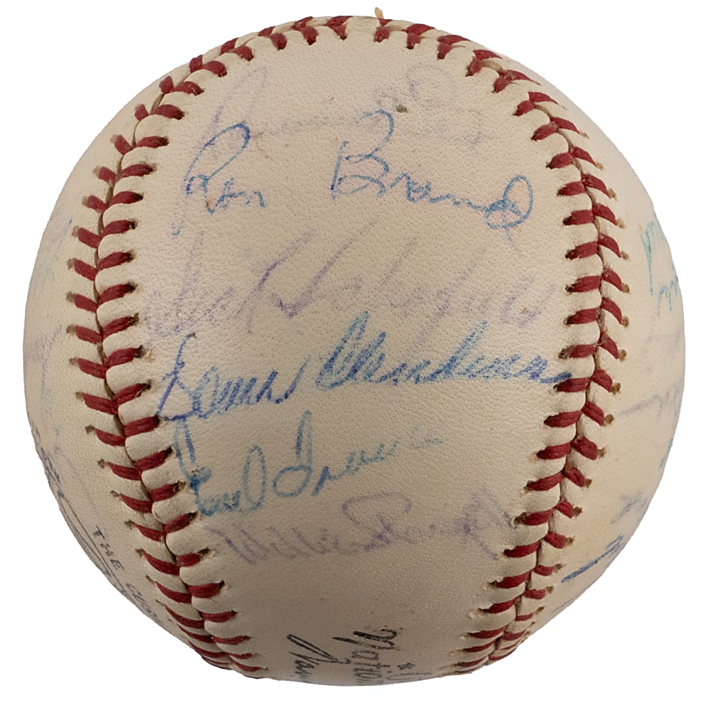 1963 Pittsburgh Pirates Team-Signed ONL/Giles Baseball with (25) Signatures Including Roberto Clemente, Bill Mazeroski, Willie Stargell (Rookie Year) Plus Full JSA LOA