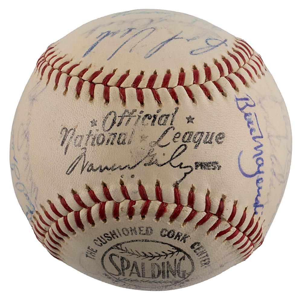 1963 Pittsburgh Pirates Team-Signed ONL/Giles Baseball with (25) Signatures Including Roberto Clemente, Bill Mazeroski, Willie Stargell (Rookie Year) Plus Full JSA LOA