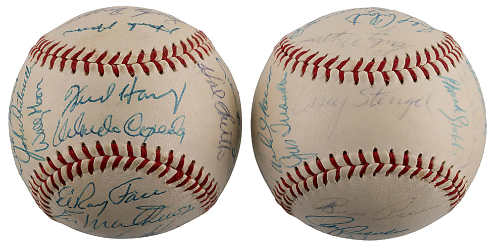 1959 MLB Second All-Star Game Team-Signed Baseballs (2) with American & National League Teams - Individual JSA LOAs - Plus Program