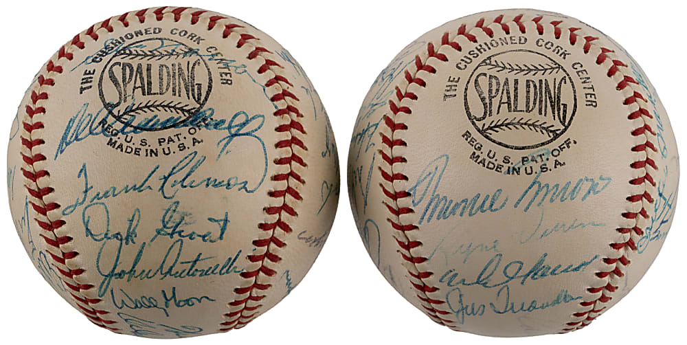 1959 MLB Second All-Star Game Team-Signed Baseballs (2) with American & National League Teams - Individual JSA LOAs - Plus Program
