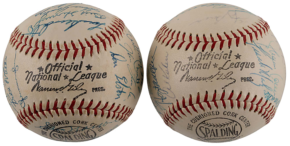 1959 MLB Second All-Star Game Team-Signed Baseballs (2) with American & National League Teams - Individual JSA LOAs - Plus Program