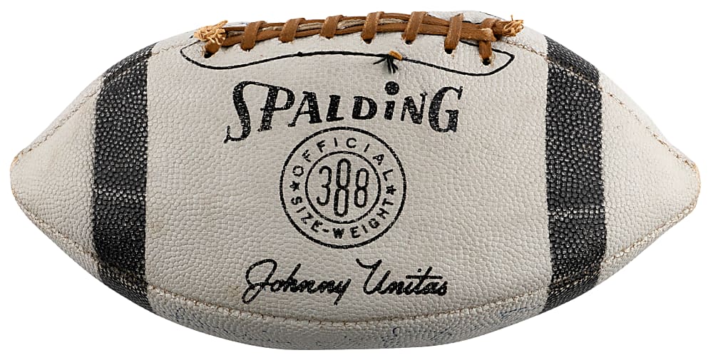 1969 Baltimore Colts Team-Signed Spalding Johnny Unitas Signature Model Football - (33) Signatures with Unitas, Mackey & Rookie Year Hendricks - PSA LOA