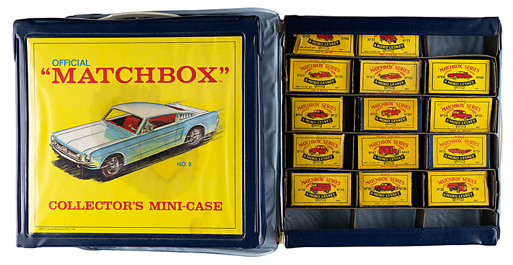 1954-1960 Matchbox Moko Lesney Collection (29) in Original B Series Factory Boxes with (2) No. 8 Carrying Cases