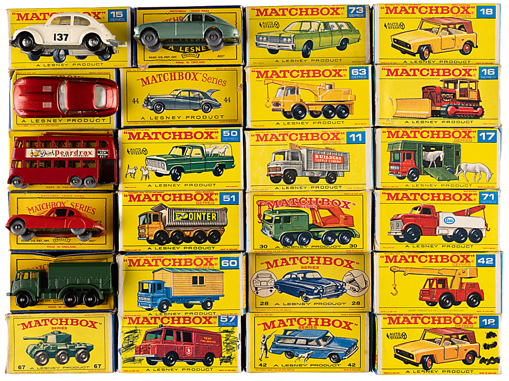 1961-1969 Matchbox Vehicle Balance of Collection Bundle (24) in Original Factory Boxes