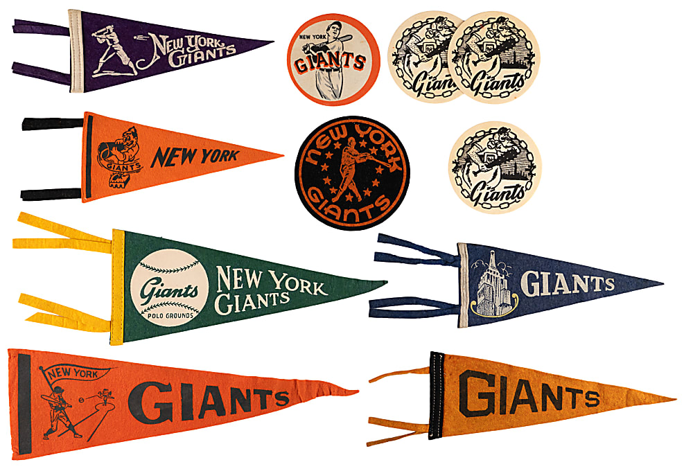 1930s-1950s New York Giants Mini-Pennant & Patch Collection (11)