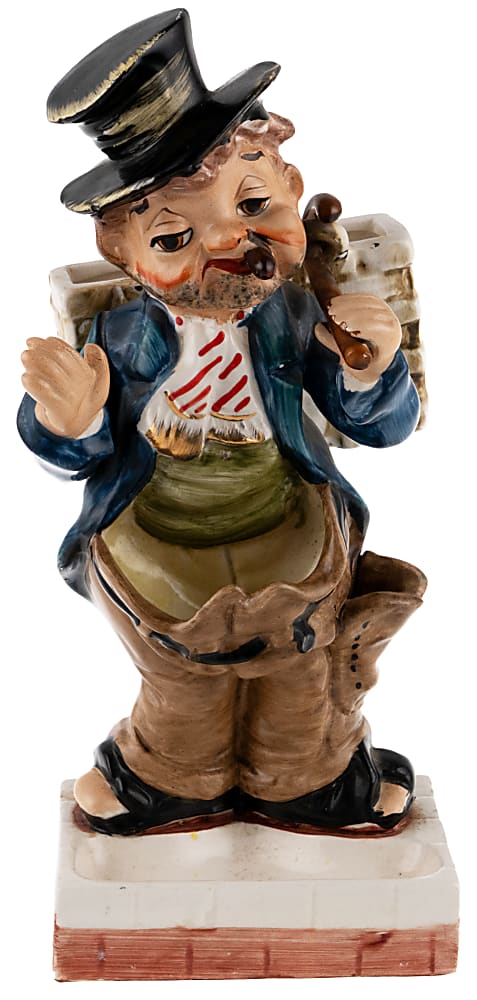 1950s Shields Fifth Avenue Brooklyn Dodgers Bum Ceramic Ashtray with Cigarette and Match Holders