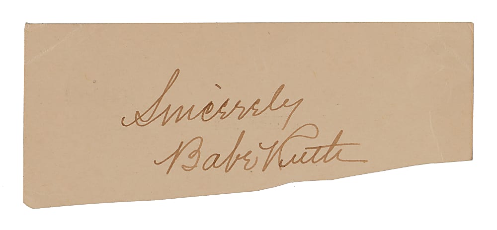 1935 Babe Ruth Signed Government Postcard Cut - JSA LOA