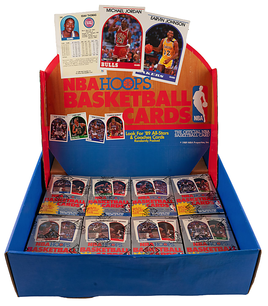 1989-1990 NBA Hoops Series 1 Unopened Boxes (8) with Point-of-Sale Display - All BBCE (FASC)