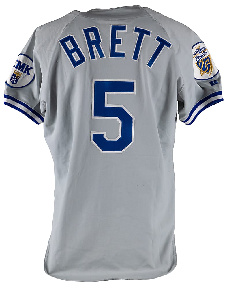 1993 George Brett Kansas City Royals Game-Used Road Jersey with EMK Patch - Phil Wood LOA