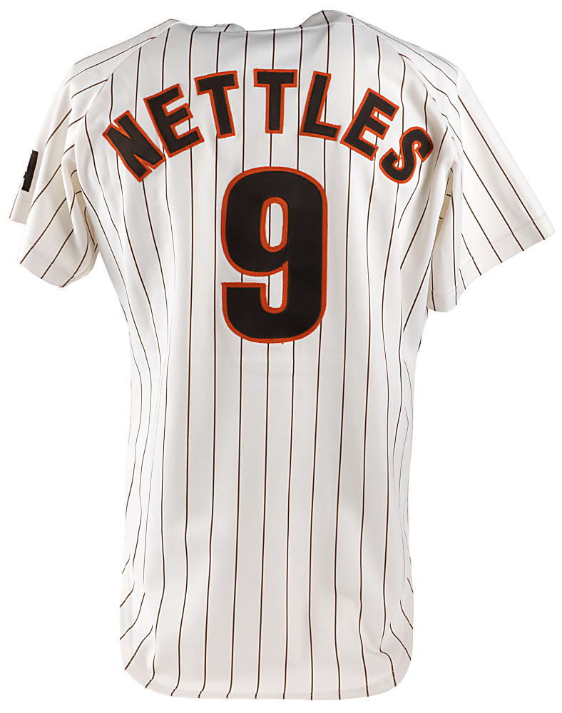 1985 Graig Nettles San Diego Padres Game-Used Home Pinstripe Jersey with "RAK" Patch & Phil Wood LOA