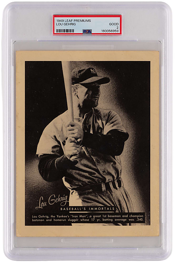1949 Leaf Premiums Lou Gehrig PSA GOOD 2