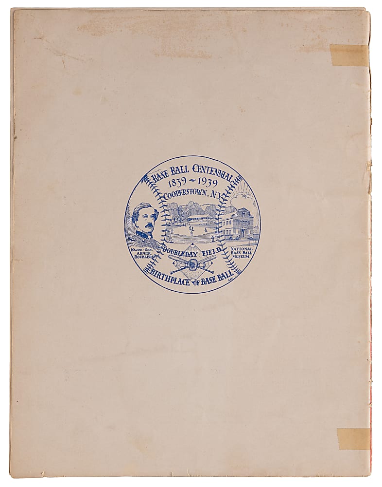1939 Baseball Centennial Program Signed By (4) Plus 1939 First Day Cover