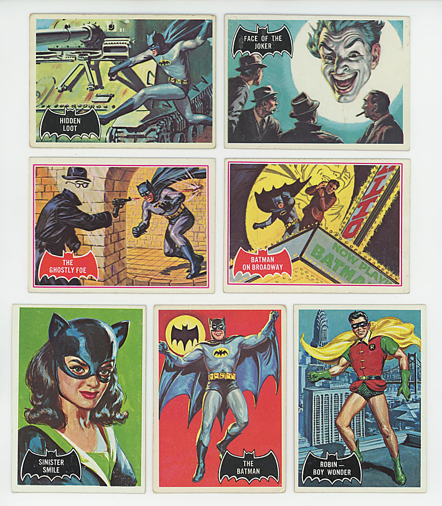 1966 Topps Batman Complete/Near Complete Sets (3) with (134/143) Cards Including Black Bat #1 The Batman