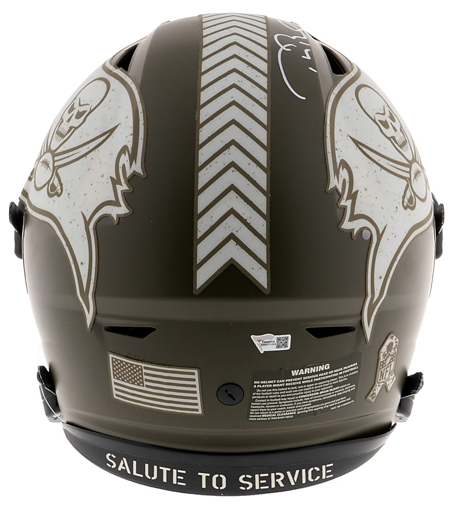 Tom Brady Signed "Salute To Service" Tampa Bay Buccaneers Full-Size Helmet - Fanatics