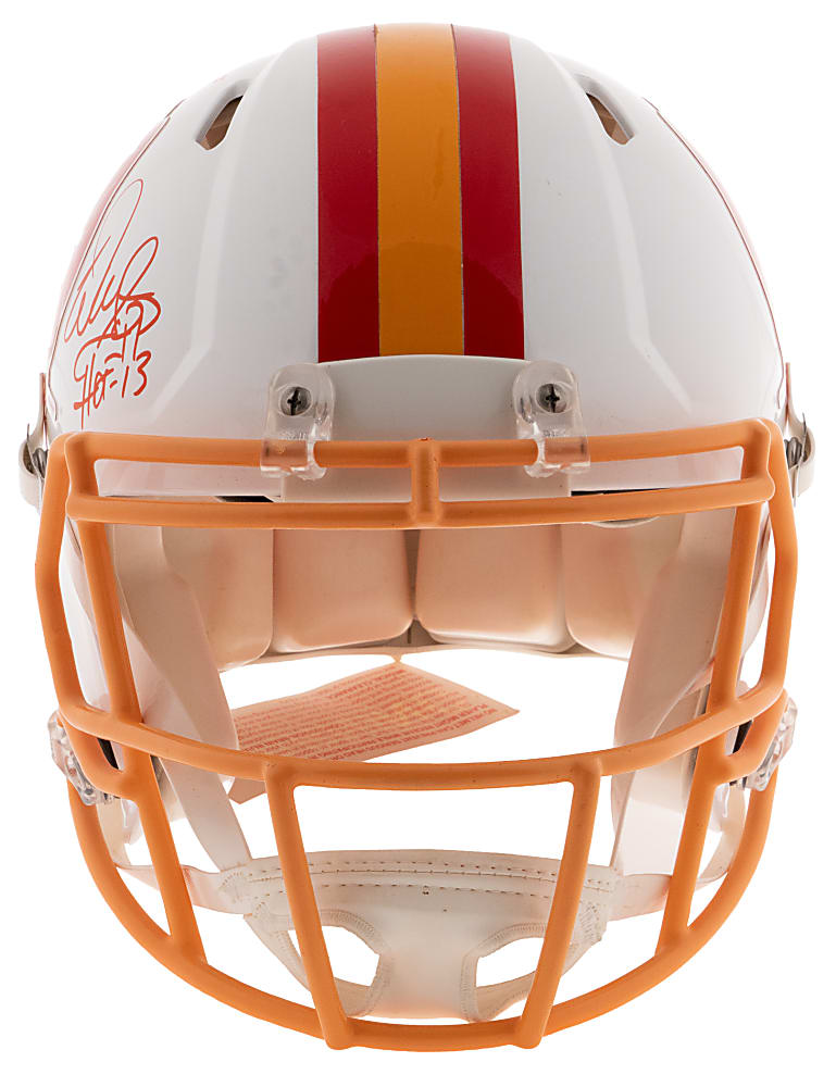 Tampa Bay Buccaneers Hall of Famer Multi-Signed Full-Size Throwback Creamsicle Helmet - Beckett