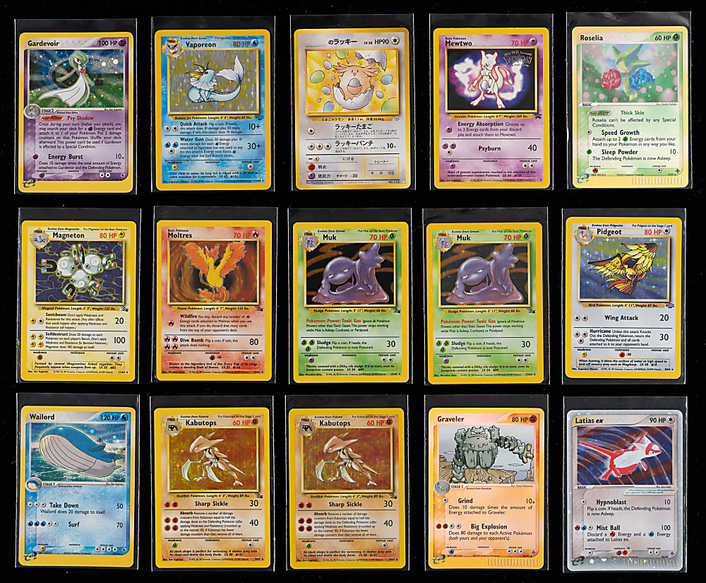 1999-2003 Pokémon Collection (21) with Tougher Examples Including (12) Fossil Holofoils