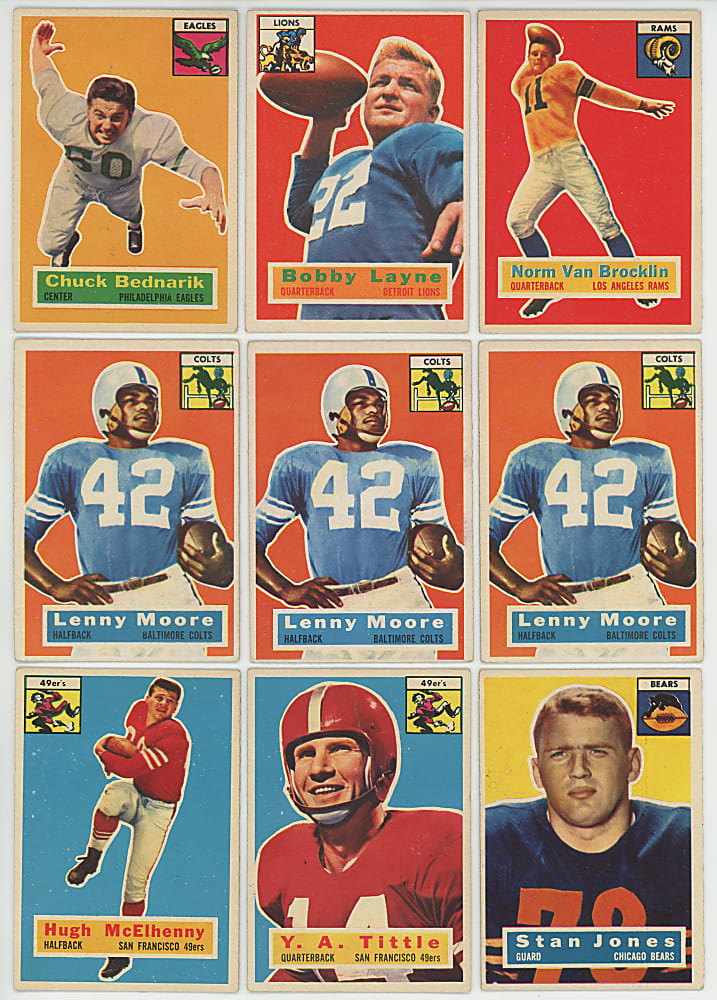 1956 Topps Football Collection (115) with Various Hall of Famers Including (3) #60 Lenny Moore Rookie