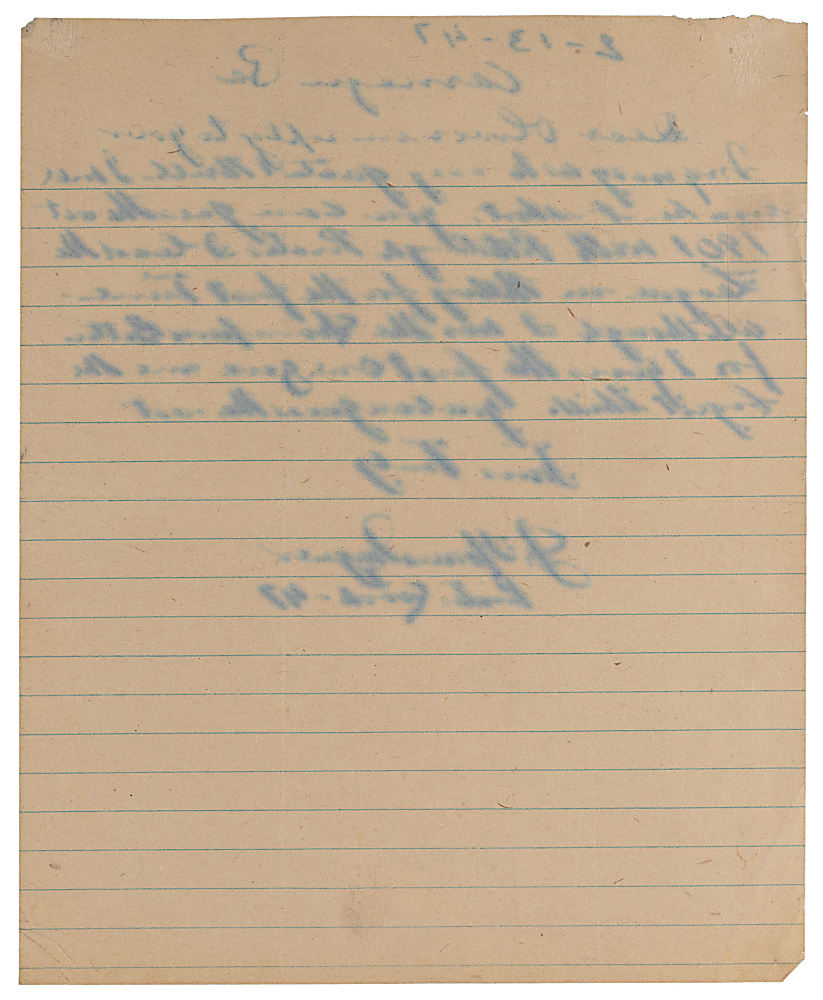 1947 J. Honus Wagner "Most Thrilling Experience" Handwritten and Signed Letter - 1901 Batting Champion - Full JSA LOA