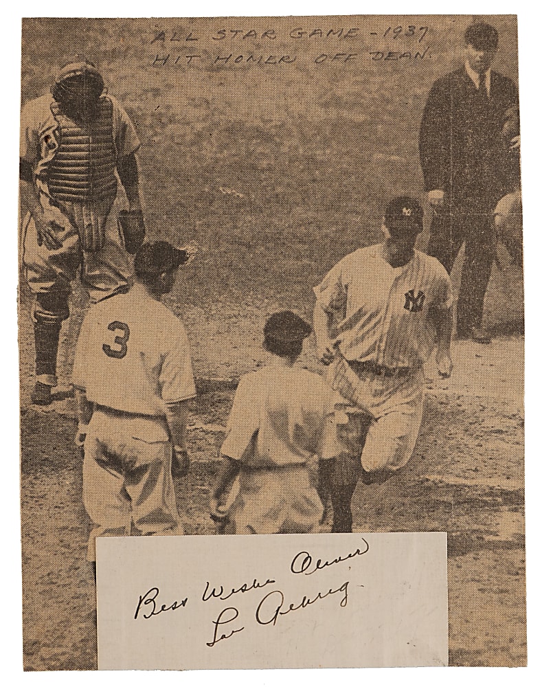 Lou Gehrig Cut Signature with Full JSA