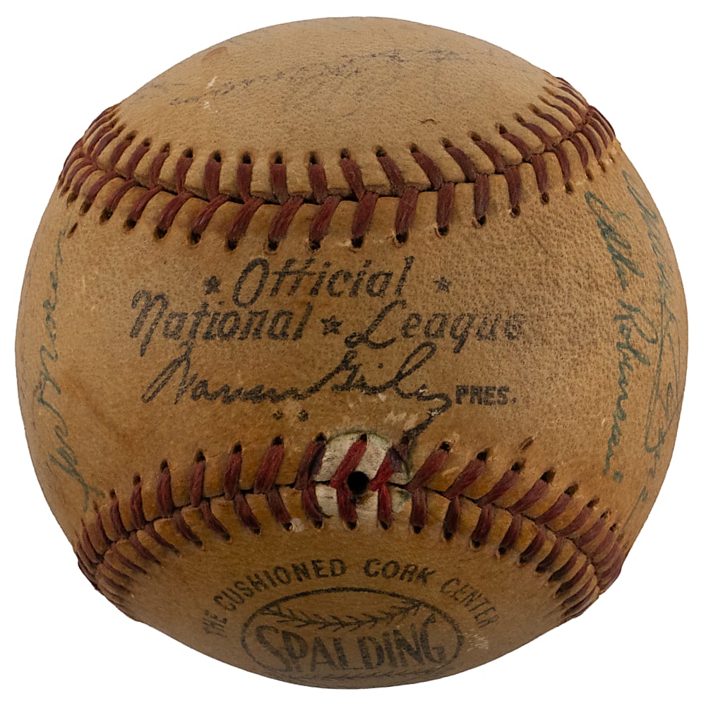 1956 New York Yankees Team-Signed ONL/Giles Baseball with (22) Signatures Including (6) Hall of Famers - Casey Stengel/Mickey Mantle Sweet Spot!