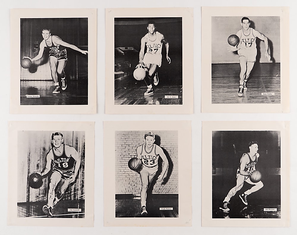 1958-1959 W851 Boston Celtics Team Issue Photo Pack Complete Set (12) with PSA Graded Auerbach, Cousy & Russell