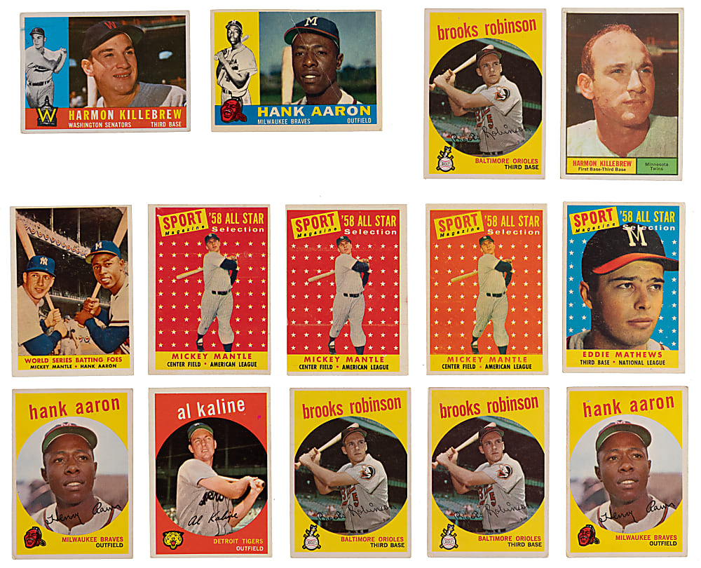 1958-1961 Baseball Hall of Fame & Others Group (35) with (10) Musial, (5) Aaron & (4) Mantle