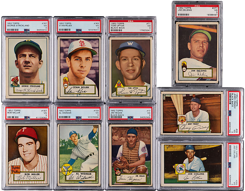 1952 Topps PSA VG 3 to VG-EX+ 4.5 Graded Collection (20) with Ted Kluszewski & Billy Martin