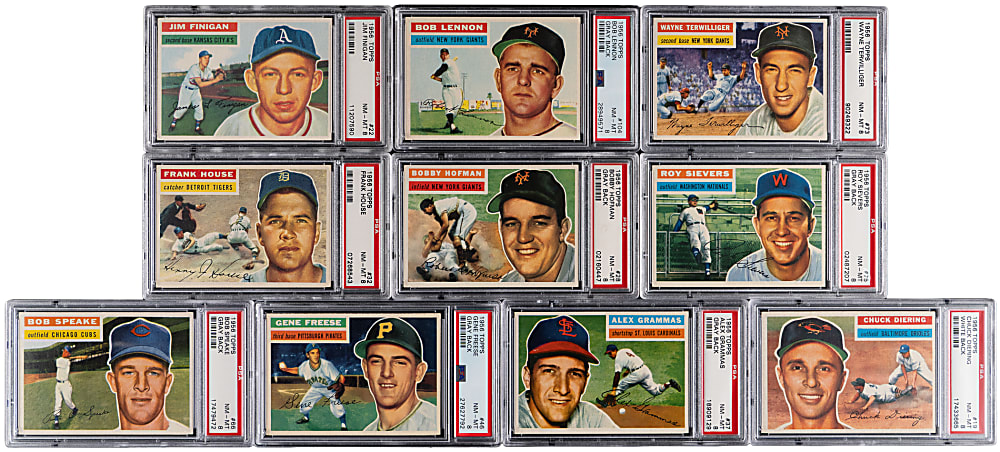 1956 Topps PSA NM-MT 8 Graded Collection (10)
