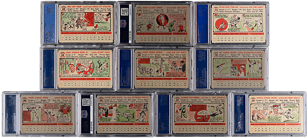 1956 Topps PSA NM-MT 8 Graded Collection (10)