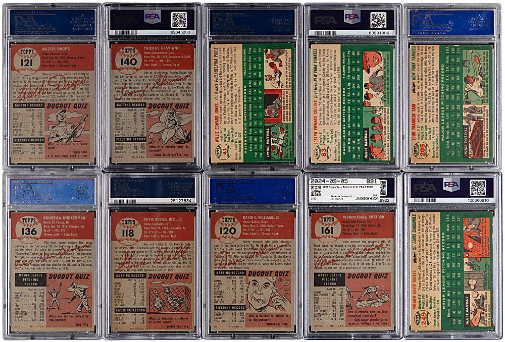 1953 & 1954 Topps PSA Graded Collection (10)