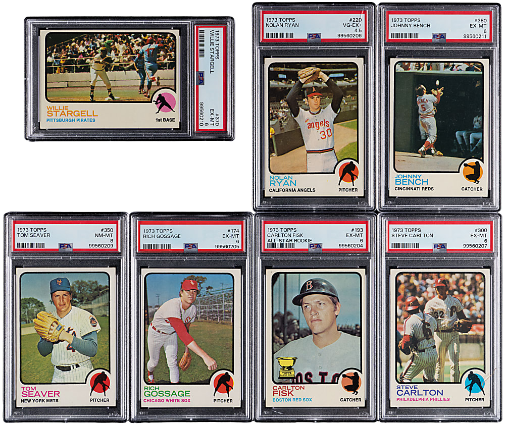 1973 Topps Hall of Fame PSA Graded Collection (7) with Nolan Ryan & Tom Seaver