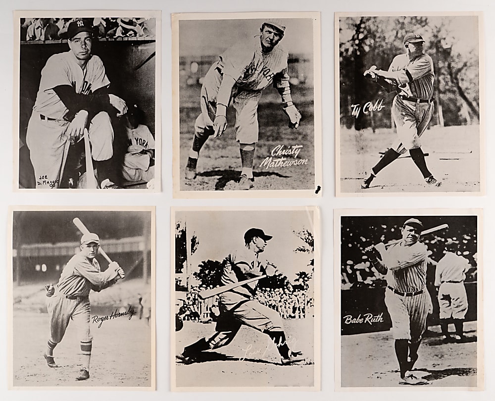 1950s-1960s Manny's Baseball Land All-Star Old-Timers Photos (10) with Babe Ruth & Lou Gehrig