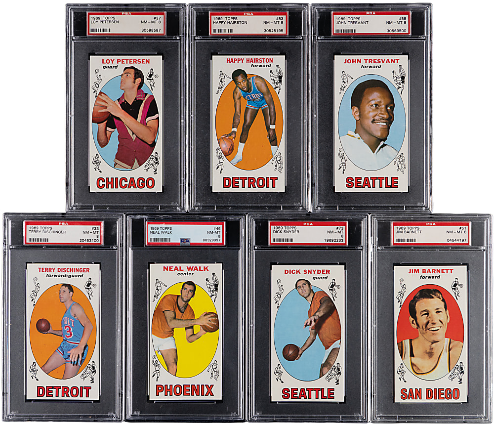 1969-1970 Topps Basketball PSA NM-MT 8 Graded Group (7)