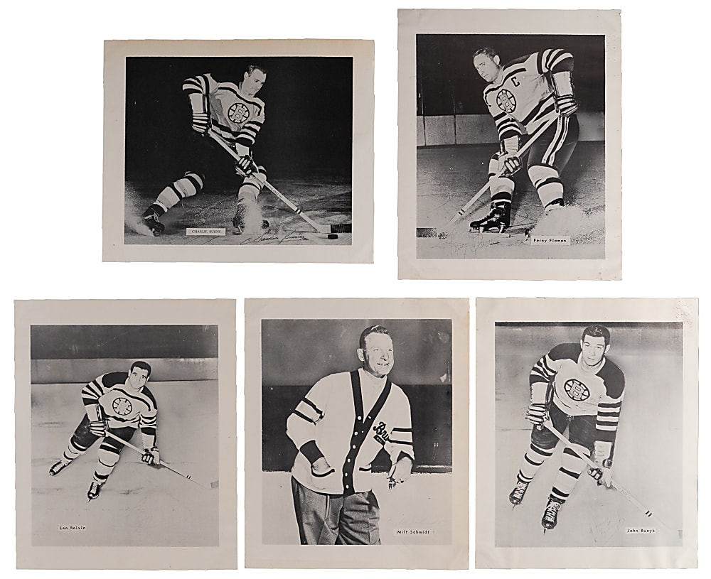 1958-1959 & 1959-1960 Boston Bruins Team Issue Photographs (20) with Hall of Famers - Tough Issue