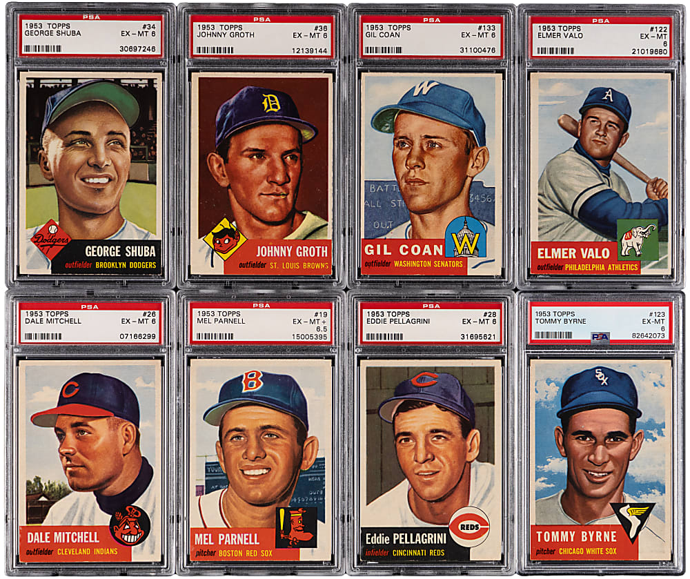 1953 Topps PSA EX-MT 6 or EX+ 6.5 Graded Collection (14)