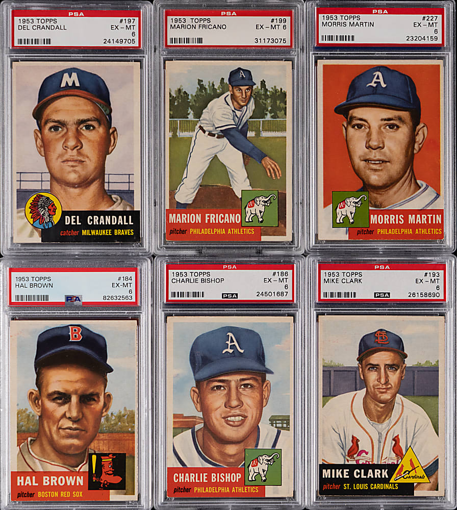 1953 Topps PSA EX-MT 6 or EX+ 6.5 Graded Collection (14)